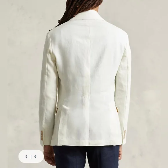 Lauren Ralph Lauren Men's Lassiter UltraFlex Tailored Linen White Jacket 48L NWT
